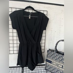 Aritzia Babaton Black Romper - 100% Silk